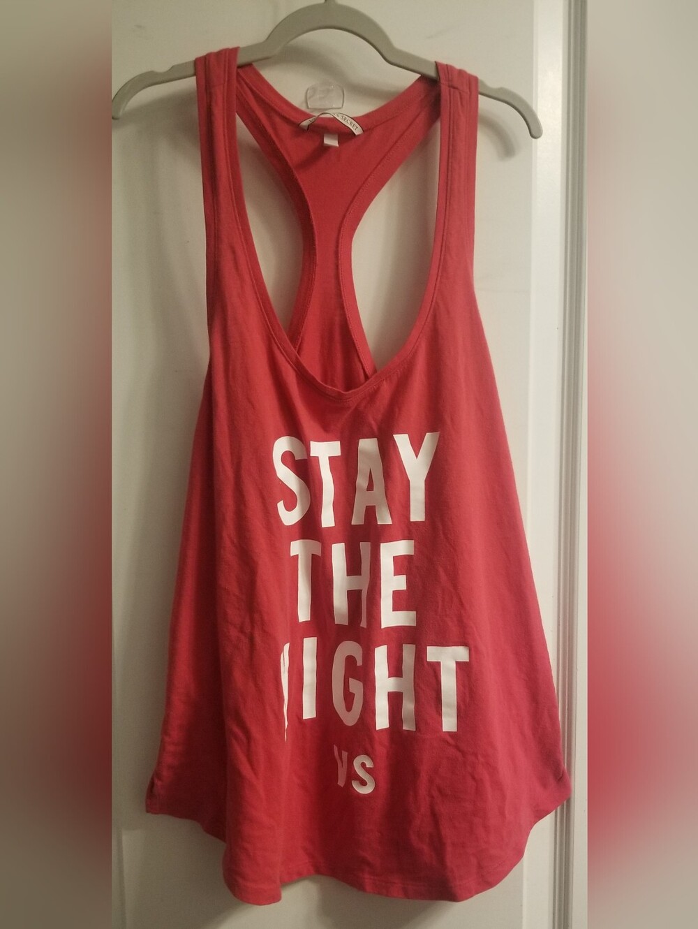 Victoria's Secret Red Racerback Tank with White Slogan